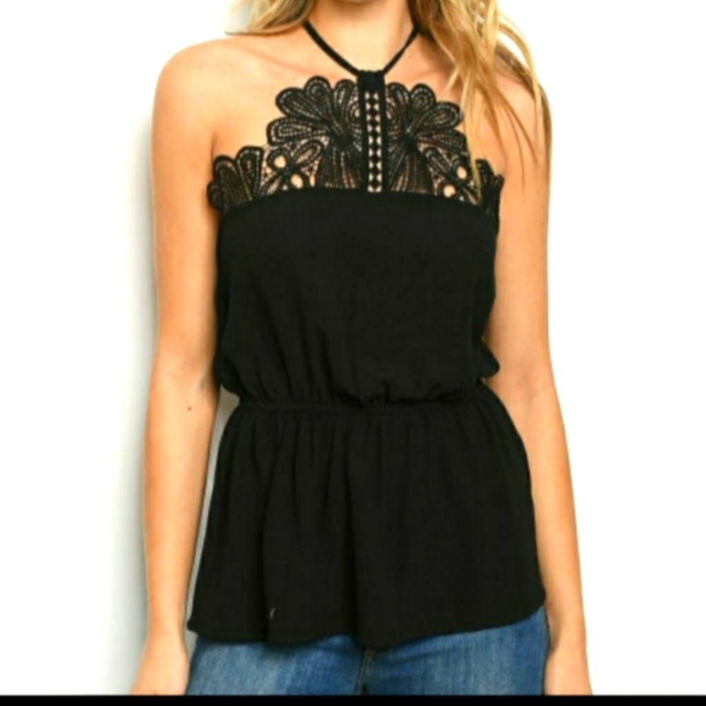 Noble U Black Peplum Top